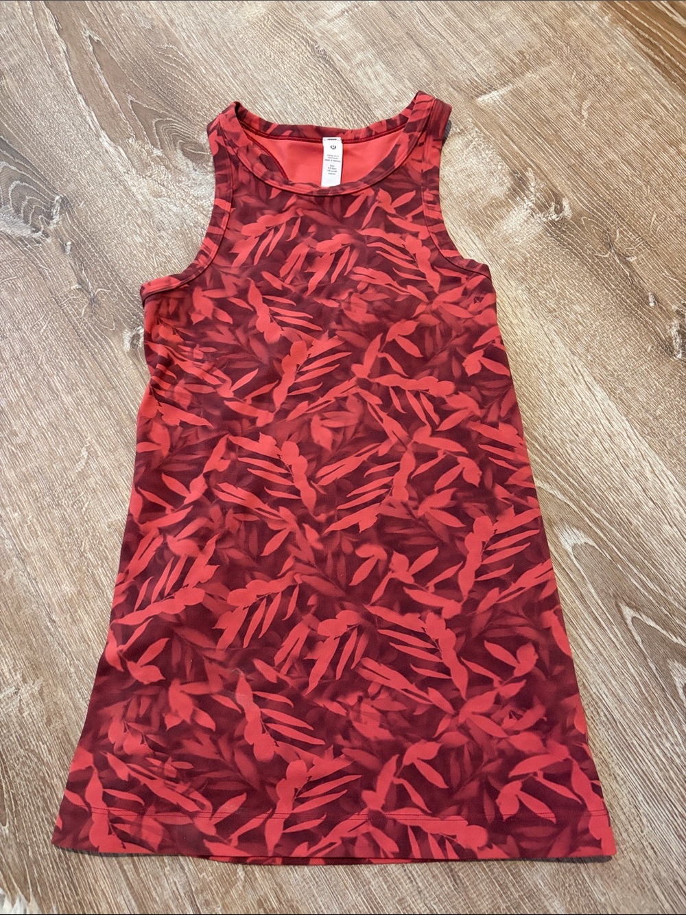 Lululemon Red Leaf Print Workout Tank